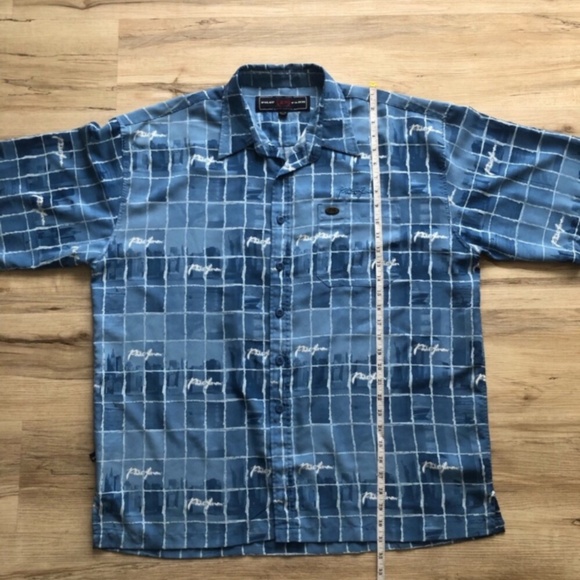 Phat Farm Blue Grid Pattern Shirt - Picture 8 of 10